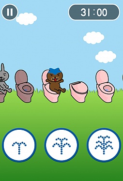 画像ギャラリー No.005のサムネイル画像 / 温水洗浄便座で水のリレー。スマートフォン向けアクション「とばせ!噴水トイレ」を紹介する「(ほぼ)日刊スマホゲーム通信」第240回