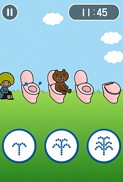 画像ギャラリー No.009のサムネイル画像 / 温水洗浄便座で水のリレー。スマートフォン向けアクション「とばせ!噴水トイレ」を紹介する「(ほぼ)日刊スマホゲーム通信」第240回