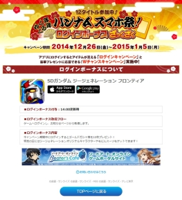 画像集#003のサムネイル/バンナムのスマホゲーム12作品で,毎日ボーナスがもらえる合同キャンペーン