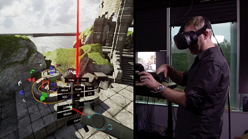 画像集 No.003のサムネイル画像 / VRゲームをVR環境で制作。Epic Gamesが「Unreal Engine 4」の新機能を紹介するムービーを公開