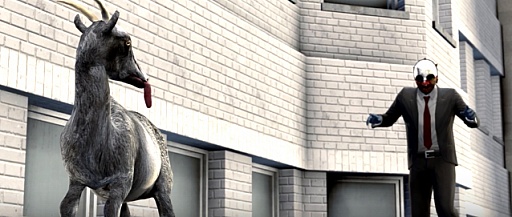 画像ギャラリー No.002のサムネイル画像 / 今度はヤギと銀行強盗が奇跡のコラボ。「PAYDAY 2」の最新DLC「Goat Simulator Heist」が1月14日にリリース