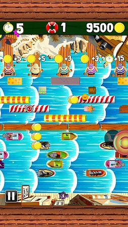 画像ギャラリー No.008のサムネイル画像 / 船を避け,板を渡って海賊の元へ。スマートフォン向けアクションゲーム「Huck's River Run」を紹介する「(ほぼ)日刊スマホゲーム通信」第291回