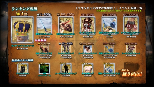 画像ギャラリー No.002のサムネイル画像 / 「SOULCALIBUR Lost Swords」でランキングイベント「キング・オブ・ロストソーズ」が開催