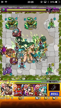 画像ギャラリー No.015のサムネイル画像 / 「モンスト」,イベントクエスト「魅惑のブラックサファイア(究極)」と「蠍女の緑髪に御用心(究極)」に挑戦