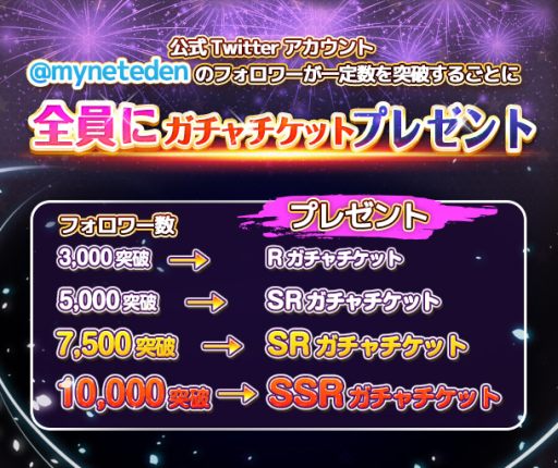 画像集#003のサムネイル/「エンジェルマスター」,Twitterのフォロワー数に応じてガチャチケットを配布