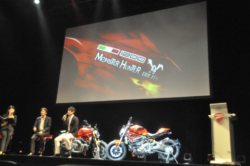 画像集#012のサムネイル/「モンスターハンター」とドゥカティによるコラボバイクが登場。辻本良三プロデューサーや釈 由美子さん,永井 大さんが登壇したイベントをレポート