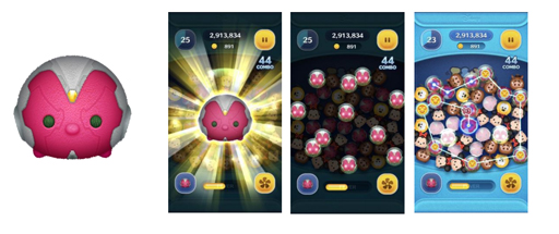 画像ギャラリー No.003のサムネイル画像 / 「LINE:ディズニー ツムツム」にロキ,ヴィジョン,ワンダ・マキシモフが登場。“名探偵?くまのプーさん”も開催