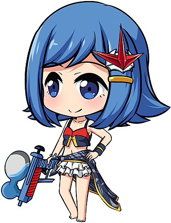 画像ギャラリー No.003のサムネイル画像 / 「ロボットガールズZ ONLINE」，水着に着替えたゴーバリさんとガラダが本日参戦