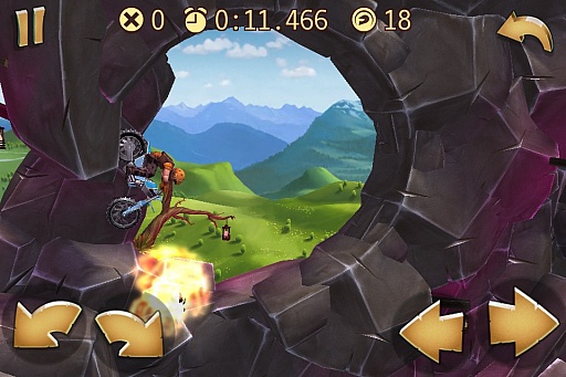 画像集#014のサムネイル/跳ねるバイクで華麗にトリック。スマホ向けアクションゲーム「Trials Go」を紹介する「(ほぼ)日刊スマホゲーム通信」第562回