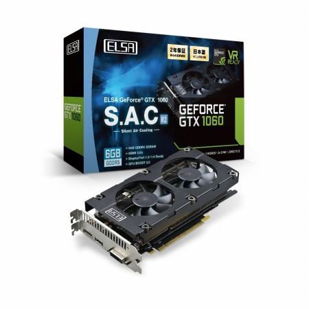 Elsa 独自クーラー採用版gtx 1060 6gbカードの第2世代モデルを発表 外部出力インタフェースの仕様が変わる