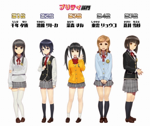 スクールガールストライカーズ」第3回人気投票の上位キャラ用特典