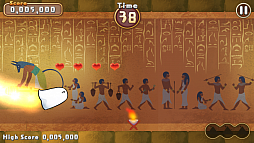 画像集#003のサムネイル/キモカワな神様をゴールまで導け。スマホ向けアクション「空飛ぶメジェドにいさん〜クフ王の呪い〜」を紹介する「(ほぼ)日刊スマホゲーム通信」第526回