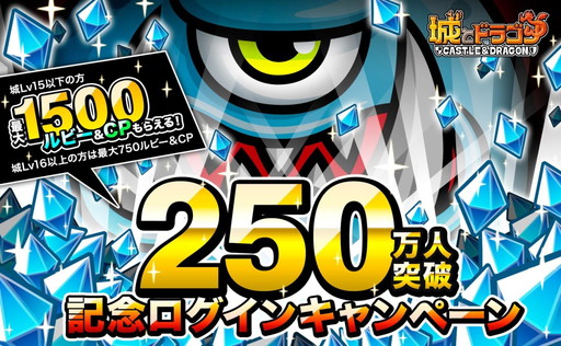 画像ギャラリー No.001のサムネイル画像 / 「城とドラゴン」，登録数250万突破記念のキャンペーンを8月22日から実施