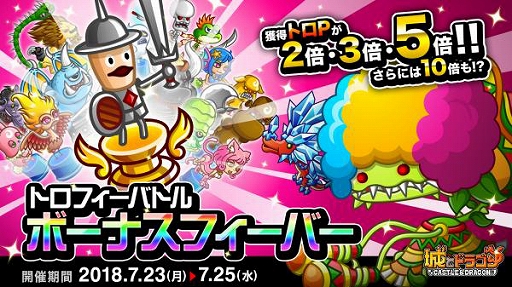 画像ギャラリー No.001のサムネイル画像 / 「城とドラゴン」,全国のプレイヤーと戦う「トロフィーバトル」,獲得トロP増量の「ボーナスフィーバー」を開催中