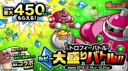 画像ギャラリー No.001のサムネイル画像 / 「城とドラゴン」，「トロフィーバトル」と「ルビー大盛りバトル」が開催