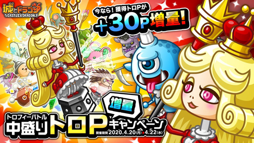城とドラゴン トロフィーバトル 中盛りトロp増量キャンペーンを実施
