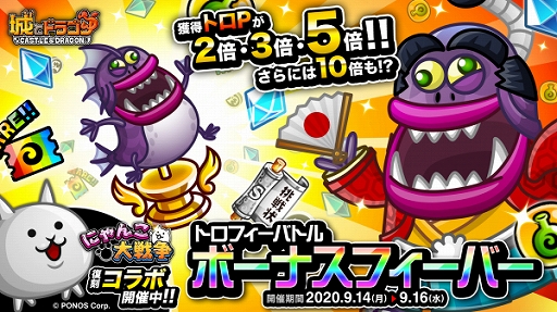 城とドラゴン ポイントを大量に獲得できる トロフィーバトル ボーナスフィーバー を開催