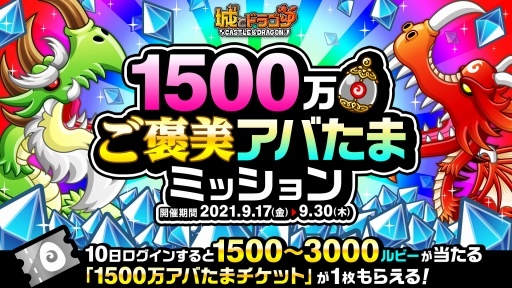 画像ギャラリー No.004のサムネイル画像 / 「城とドラゴン」,1500万人突破記念キャンペーンがスタート