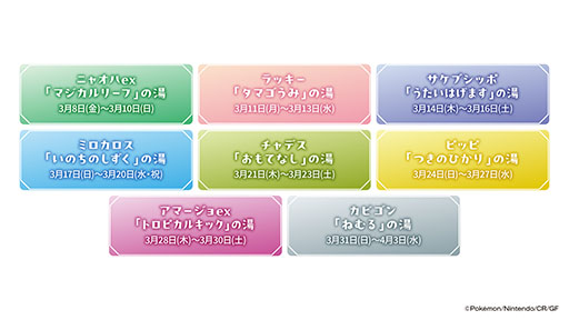 画像ギャラリー No.011のサムネイル画像 / 「ポケモンかいふくのゆ」,極楽湯RAKU SPAグループで3月8日から開催。8種のポケモンかいふく風呂や各種グッズ,フード・ドリンクが登場