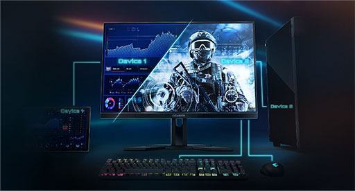 画像ギャラリー No.001のサムネイル画像 / GIGABYTE,ゲーマー向け液晶ディスプレイ計5製品を国内発売。PC切換器機能搭載の27インチモデルが目玉