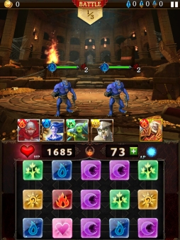 画像集#006のサムネイル/ゲームロフトの新作パズルRPG「ダンジョン・ジェム」。戦略/戦術性を高めたバトルのプレイフィールをレポート