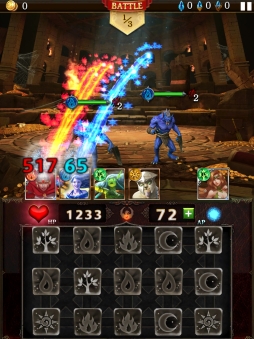 画像集#009のサムネイル/ゲームロフトの新作パズルRPG「ダンジョン・ジェム」。戦略/戦術性を高めたバトルのプレイフィールをレポート