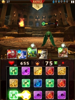 画像集#011のサムネイル/ゲームロフトの新作パズルRPG「ダンジョン・ジェム」。戦略/戦術性を高めたバトルのプレイフィールをレポート