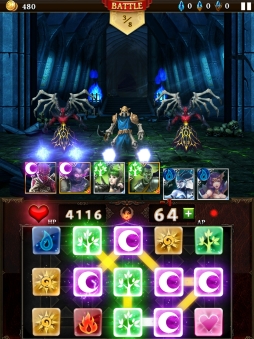 画像集#013のサムネイル/ゲームロフトの新作パズルRPG「ダンジョン・ジェム」。戦略/戦術性を高めたバトルのプレイフィールをレポート