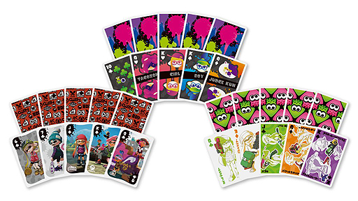 スプラトゥーン 柄のトランプ3種類が7月に登場 表も裏もかなりイカしたポップでスタイリッシュなデザインに