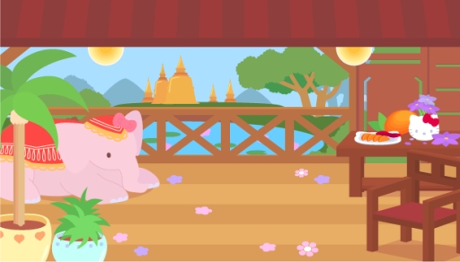 画像ギャラリー No.005のサムネイル画像 / 「Hello Kitty Flower Bounce」に新エリア「タイ」が登場。期間限定イベントも