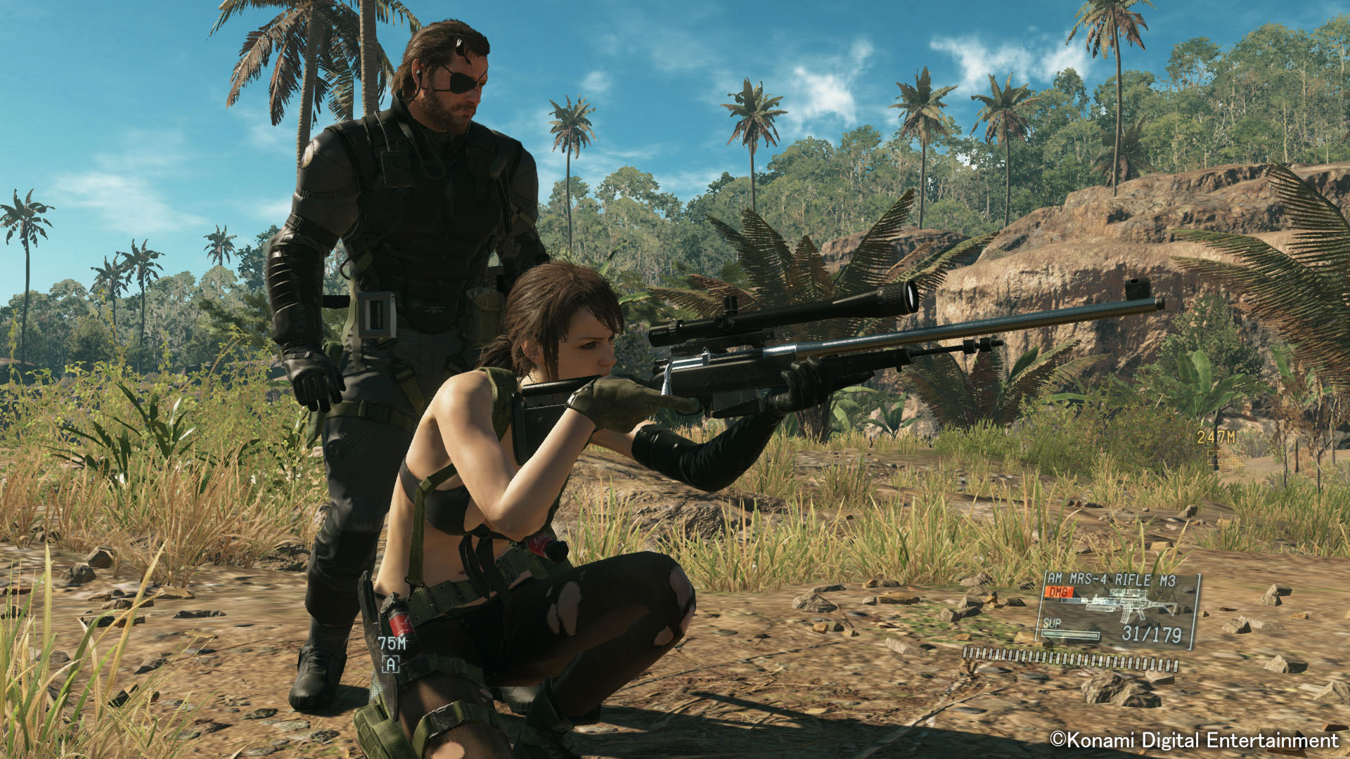 画像集 014 Tgs 14 Metal Gear Solid V The Phantom Pain のデモプレイが公開されたステージをレポート 頼もしすぎる狙撃手クワイエットがスネークを徹底サポート 4gamer Net