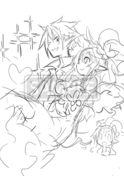 画像ギャラリー No.005のサムネイル画像 / 「魔界戦記ディスガイア5」の店舗別予約特典第1弾が公開。キャラクターデザイナー・原田たけひと氏描き下ろしイラストのラフ画と合わせてチェック