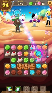 画像集#003のサムネイル/パズルゲーム「LINE スイーツ」が配信に。全6種類のLINEキャラクターが登場