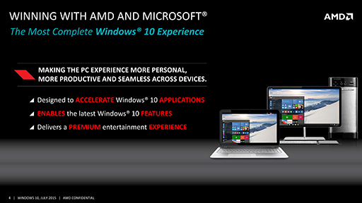 ���������꡼ No.004�Υ���ͥ������ / Windows 10�Ķ��ˤ�����Radeon��APU��ͥ������AMD�����ԡ��롣DX12����Ǥϥޥ��GPU�Υȥ��ɤ��Ѥ�뤫