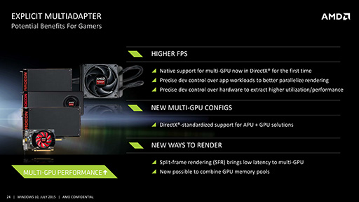 ���������꡼ No.012�Υ���ͥ������ / Windows 10�Ķ��ˤ�����Radeon��APU��ͥ������AMD�����ԡ��롣DX12����Ǥϥޥ��GPU�Υȥ��ɤ��Ѥ�뤫