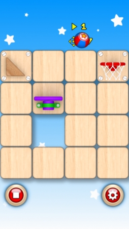 画像集#003のサムネイル/「バスケパズル」がiOS版auスマートパスで配信。ボールをゴールに導こう