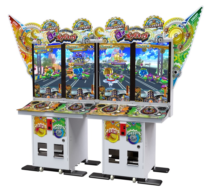 専用コントローラで操作をするメダルゲーム「回せ！ギアドライヴ」が登場