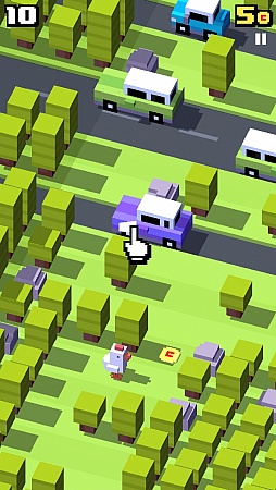 画像集#002のサムネイル/なぜ彼らは進むのか? iOS向けワンタップアクション「クロッシーロード」を紹介する「(ほぼ)日刊スマホゲーム通信」第720回