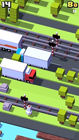 画像集#003のサムネイル/なぜ彼らは進むのか? iOS向けワンタップアクション「クロッシーロード」を紹介する「(ほぼ)日刊スマホゲーム通信」第720回