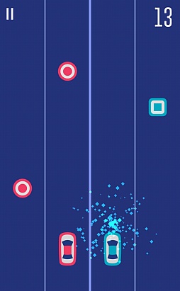 画像集#007のサムネイル/2台の車を同時に操作する激ムズゲーム。スマホ向けアクション「2 Cars」を紹介する「(ほぼ)日刊スマホゲーム通信」第725回