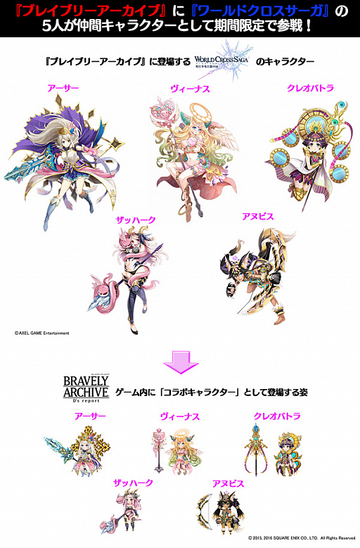 ブレイブリーアーカイブ と ワクサガ がコラボ ワクサガキャラが期間限定の仲間として登場