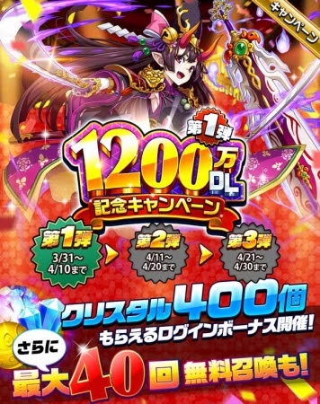 画像ギャラリー No.001のサムネイル画像 / 「エレメンタルストーリー」で,毎日無料の10連召喚ができる「1200万DLキャンペーン第1弾」が開催