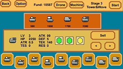 画像ギャラリー No.003のサムネイル画像 / 「Zero Island」配信。ウェーブ単位で迫りくる敵を倒し，タワー破壊を目指すSTG