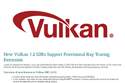 画像集#002のサムネイル/グラフィックスAPI「Vulkan」がリアルタイムレイトレーシングに対応。Windowsだけでなく，MacやLinuxでも利用可能に