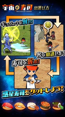 画像ギャラリー No.015のサムネイル画像 / 「AKIBA’S TRIP2」のチームが手がける新作アプリ「宇宙の寿司」がAndroid向けに本日配信開始。屋台で宇宙を駆け巡り,お客に寿司を振る舞おう