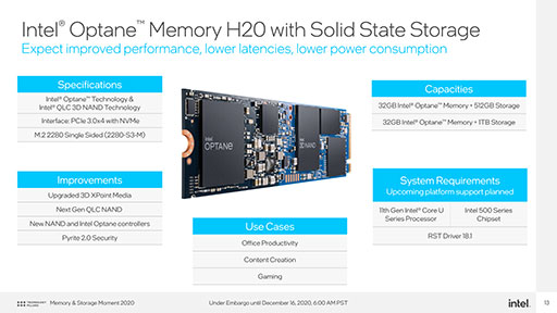 画像集#008のサムネイル/Intel，新型SSD「SSD 670p」とOptane Memory付きSSD「Optane H20」を発表