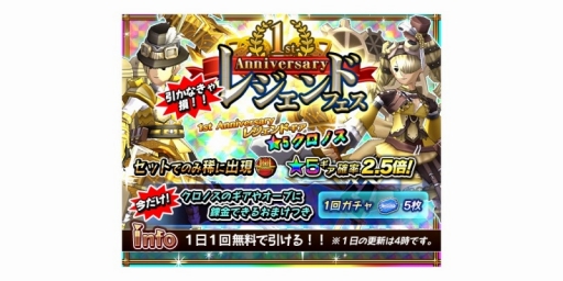 画像ギャラリー No.004のサムネイル画像 / 「モンギア バースト」の1周年記念イベントが本日スタート。記念ギアのプレゼント，レジェンドフェス1日1回無料など，充実の内容で実施