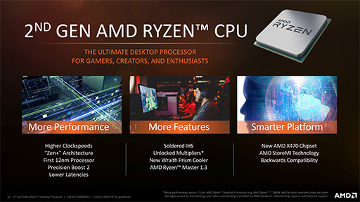 画像ギャラリー No.028のサムネイル画像 / AMD,「Ryzen Desktop 2000」CPUを正式発表。動作クロックが向上し,メモリ周りの最適化が進んだ第2世代モデル