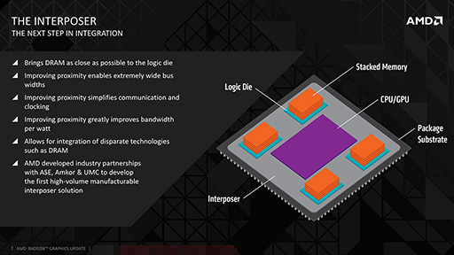 画像集#005のサムネイル/AMD，次世代Radeonで採用する積層メモリ技術「HBM」を解説。キーワードは「高性能＆低消費電力」