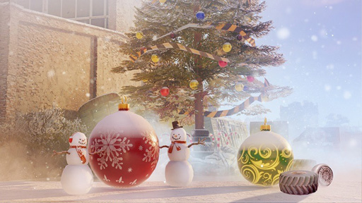 画像ギャラリー No.002のサムネイル画像 / 「CROSSOUT」でイベント「スノーストーム」が開催中。サンタのおもちゃ工場やニューイヤーのガレージが登場